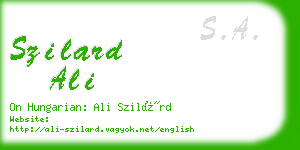 szilard ali business card